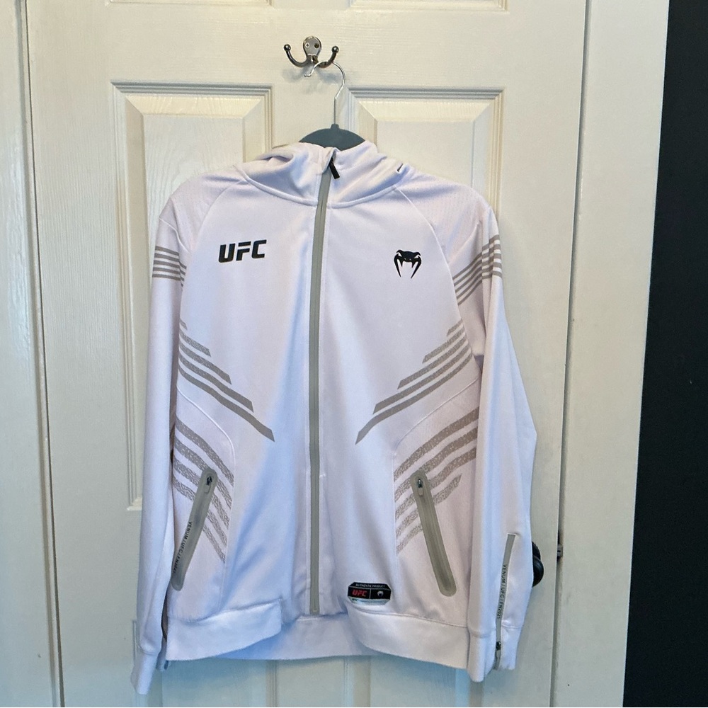 UFC Venum White and Gray Zip Up Hoodie